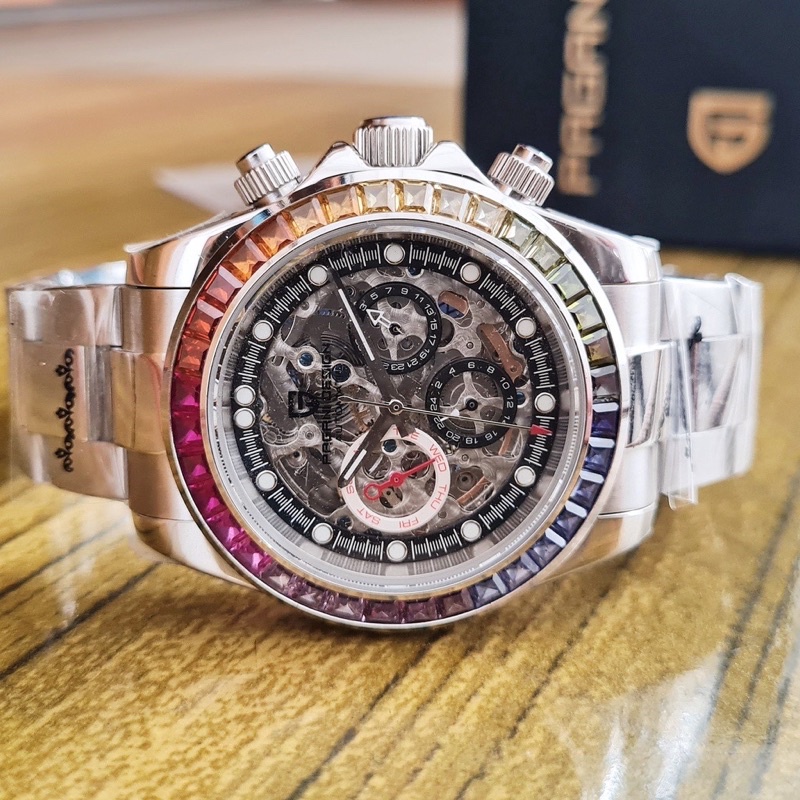 Jam Tangan Pagani Design Automatic Homage Daytona Cosmograph Rainbow La Montoya Openwork