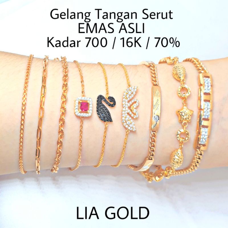 Gelang Tangan EMAS ASLI Kadar 700 / 16K (TOKO MAS LIA GOLD BEKASI )