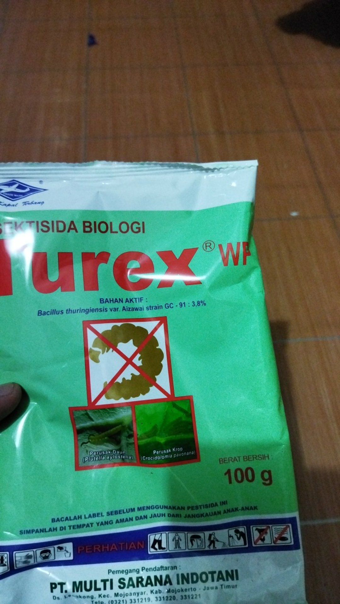 Insektisida Biologi Turex Wp 100 Gram Pembasmi Hama Ulat Tanaman