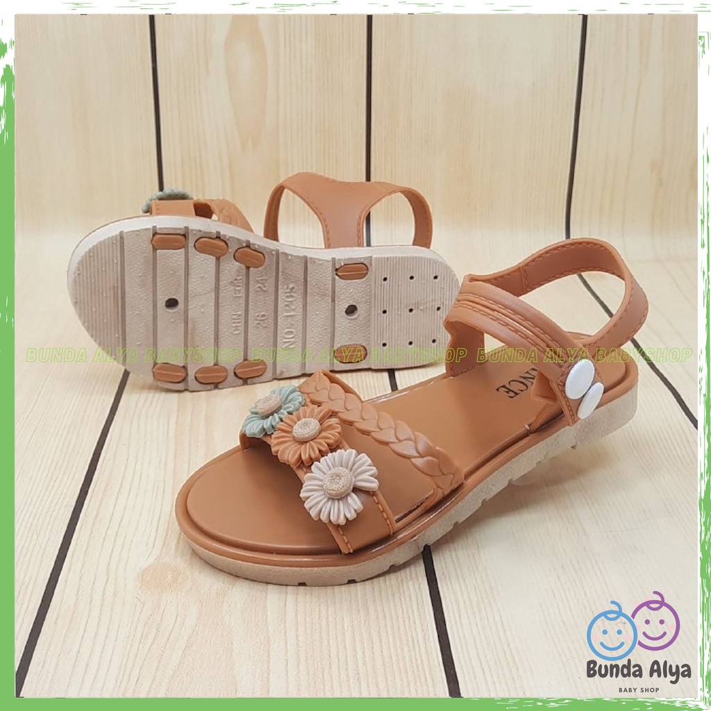 Sendal Anak Perempuan IMPORT Usia 3 4 5 Tahun COKLAT Model Tali Bunga Sepatu Sandal Anak Cewek Motif Bunga Lucu Kekinian Anti Slip Size 24 Sampai 35