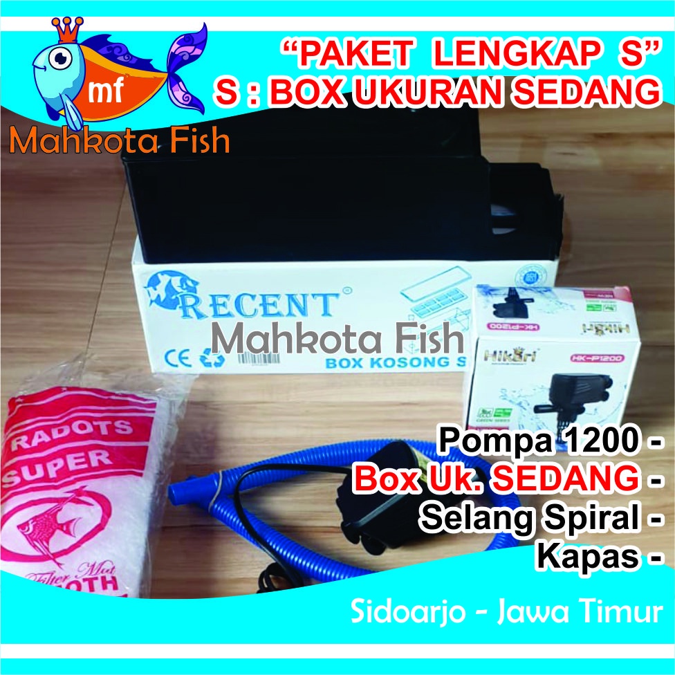 PAKET LENGKAP (S) SEDANG 1200 Top Filter Aquarium SEDANG dan Pompa 1200 - FREE BUBLE - Recent, Sakkai, Kyoto