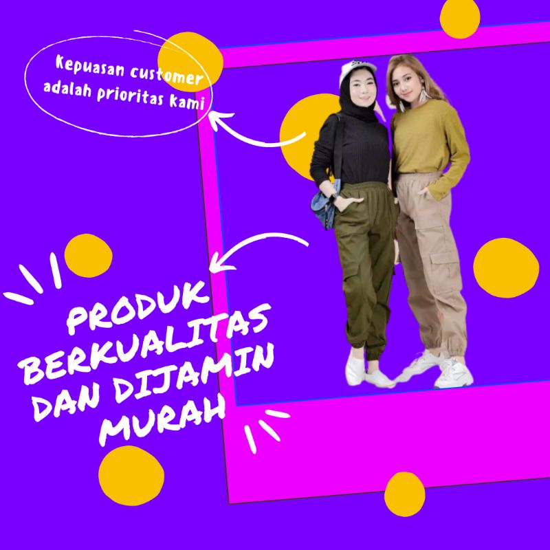 Celana cargo wanita | Baggy pants Wanita Jogger | Baggypant jumbo Drill premium