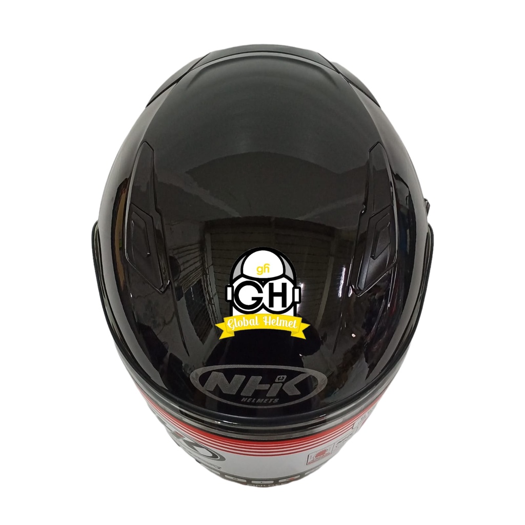 NHK S1 GP PRO SOLID BLACK HALF FACE DOUBLE VISOR WARNA POLOS DD-RING