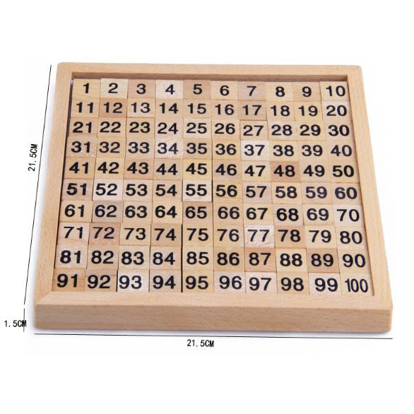 TweedyToys - Papan Kayu Montessori 1-100 - Montessori Apparatus 1-100 Board