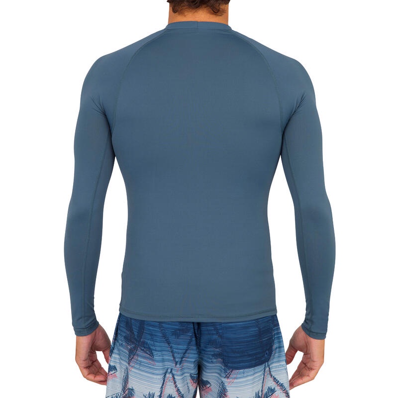 Decathlon OLAIAN Men's surfing long-sleeved UV-protection top T-shirt 100 - grey - 8611954