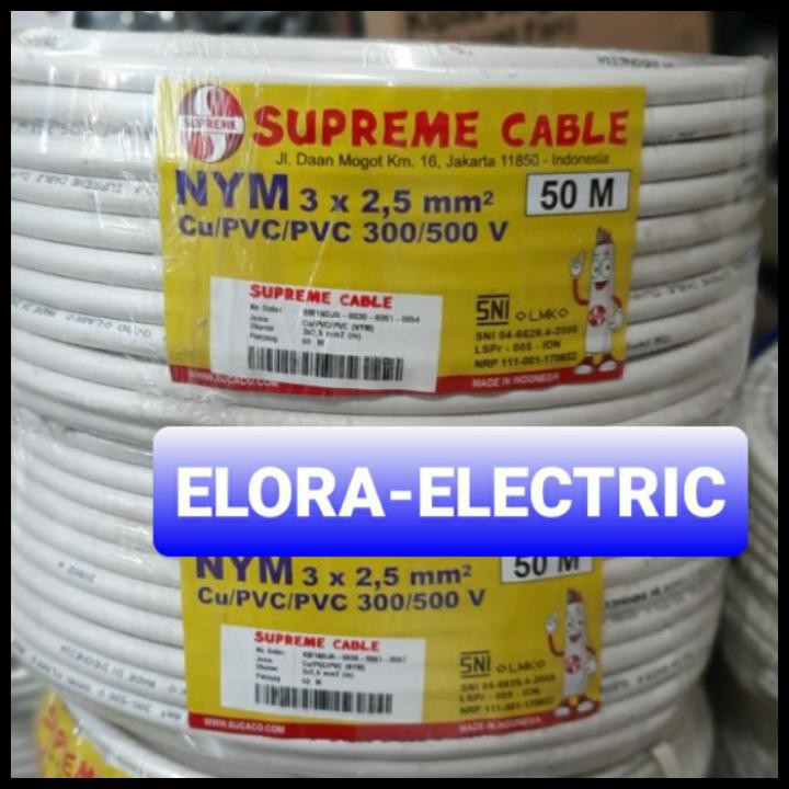 Kabel Listrik Tunggal 3X2,5 Mm / Nym 3 X 2,5Mm Supreme - 50Meter