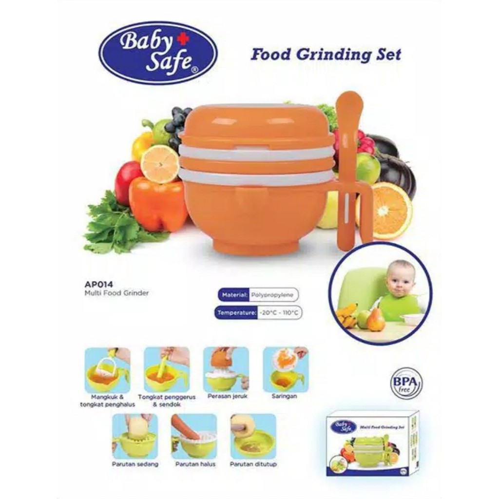 Baby Safe Multi Food Grinding Set / Penghalus Makanan Bayi Baby Safe AP014