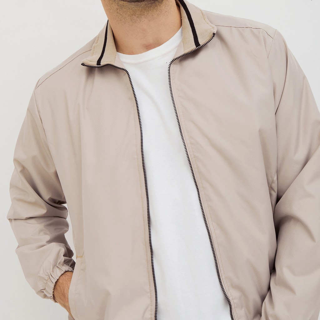 M231 Jaket Pria Taslan Harrington Panjang Khaki 2038C-3