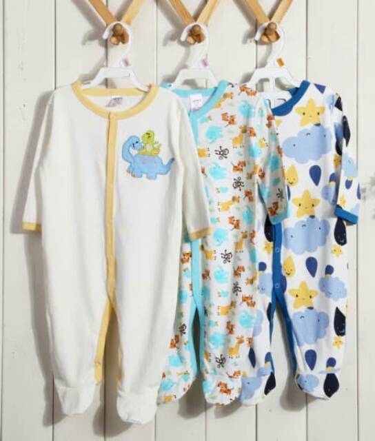 Sleepsuit 3in1 / sleepsuit baby 3pcs / sleepsuit tutup kaki