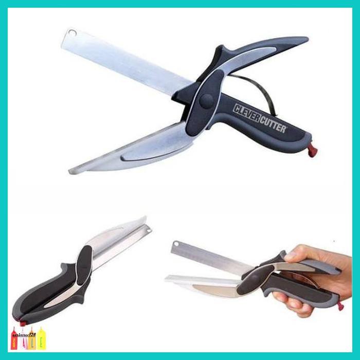 

GNOTOMEP- CLEVER CUTTER PISAU GUNTING 2IN1 SAYUR DAGING SERBAGUNA MULTIFUNGSI -ASLII.