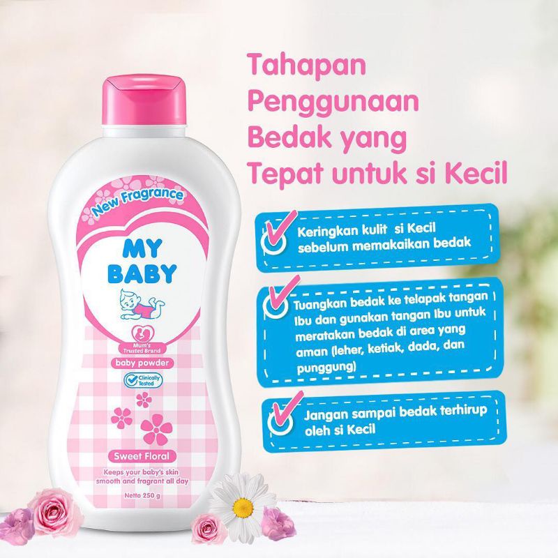 MY BABY POWDER 50, 75, 100 GRAM - BEDAK MY BABY HARUM WANGI SEGAR