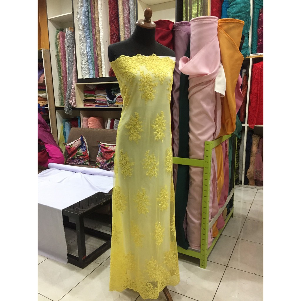 SALE STOCK Brokat Soft Tulle kuning muda - 2,1 meter - (03)