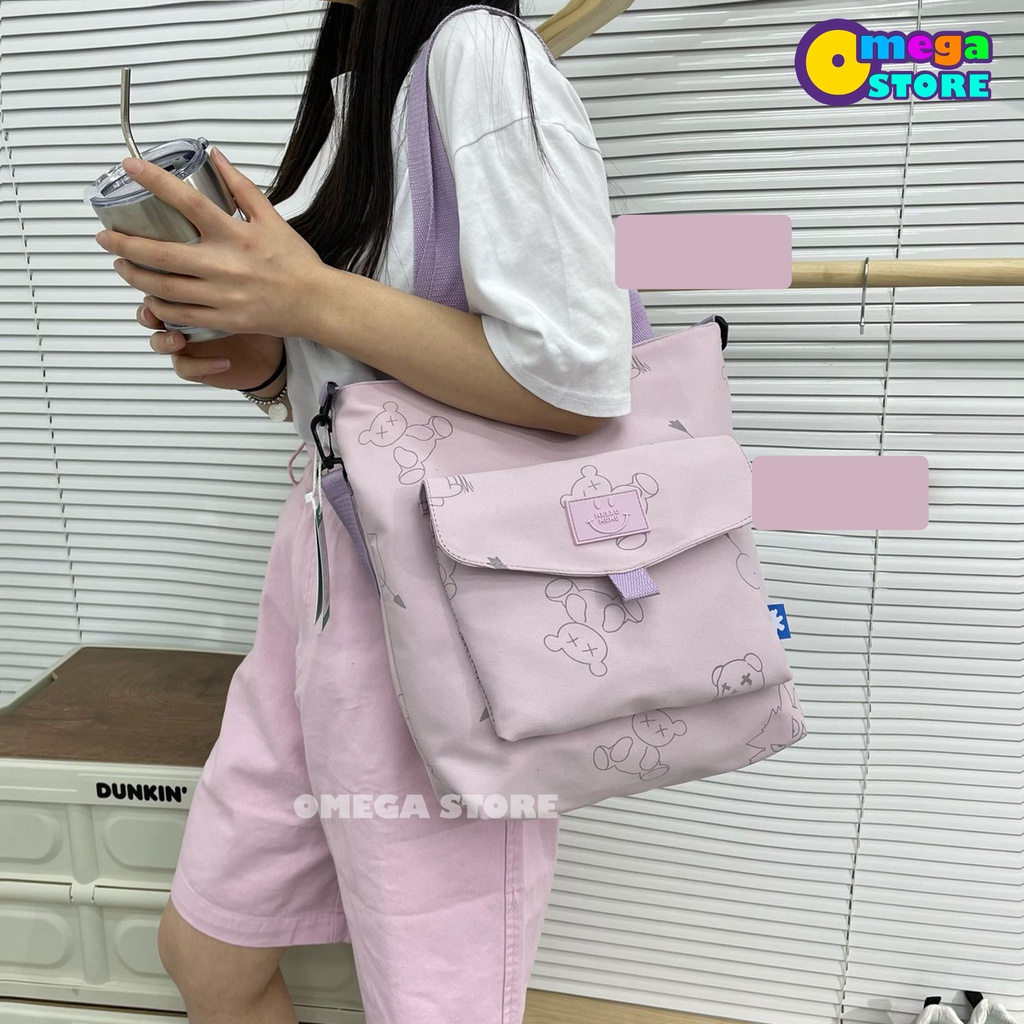 [O&amp;S] Totebag Resleting Wanita Motif Lucu Tas Jinjing Sekolah Perempuan Korea Fashion-OS254