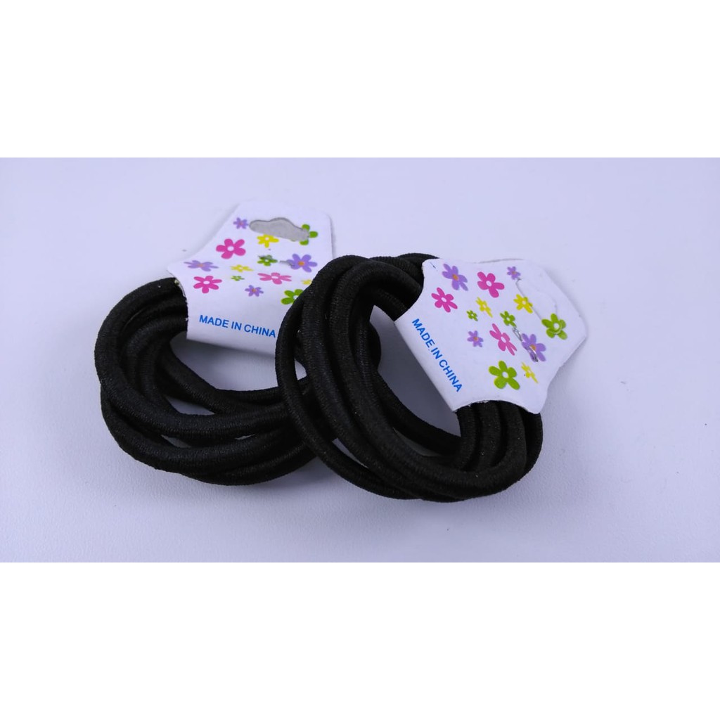 Kunciran kuNcir  polos karet  rambut  gelang ISI 6 Pcs 