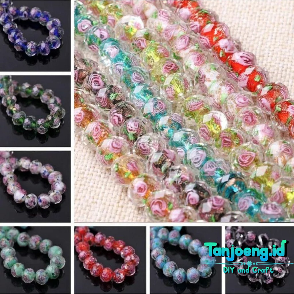 Batu Crystal Ceko Murano-Batu Kristal Ceko Murano-Bahan Craft Manik manik Kerajinan Gelang