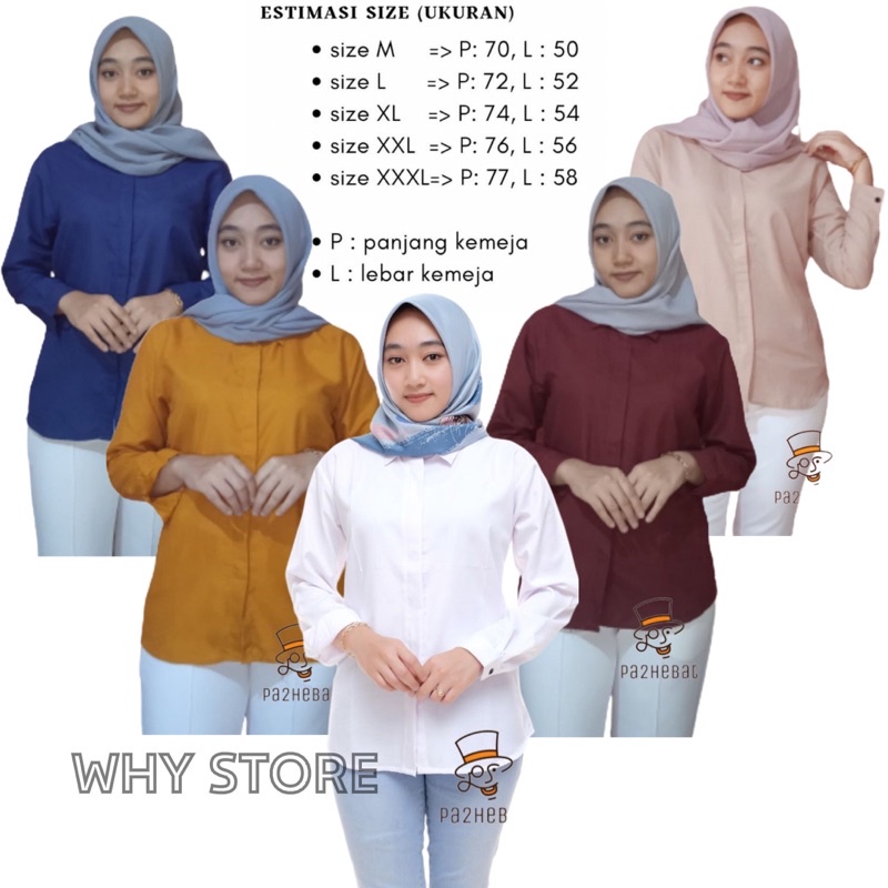 kemeja wanita polos lengan panjang kemeja cewek lengan panjang