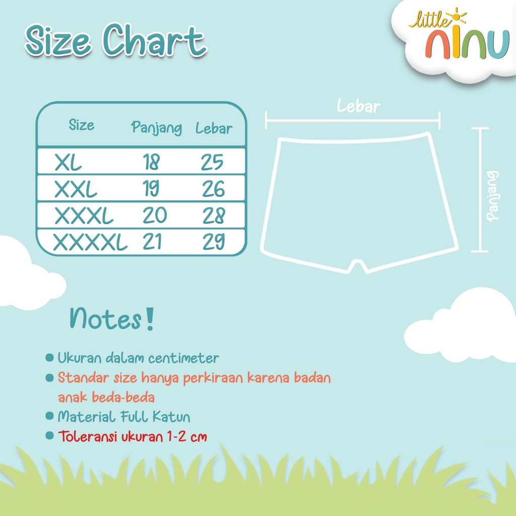 LITTLE NINU CD Celana Dalam Boxer Anak Premium 0008