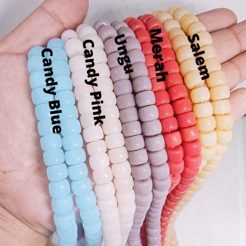 Manik kaca batu tabung / Batu keramik tabung