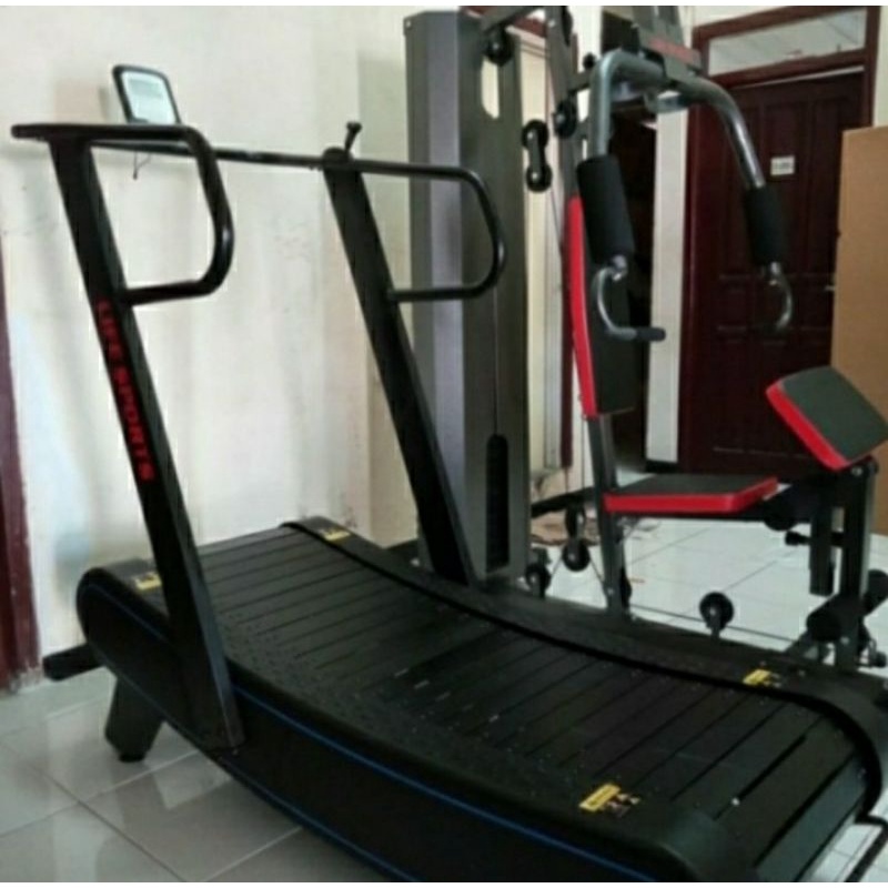 ALAT OLAH RAGA FITNESS GYM,TREADMIL MANUAL KOMERSIL CURVE LIFE SPORT