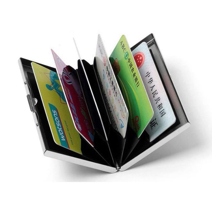 

Office & Stationery | Document Organizer | Dompet Kartu Stainless 6 Slot Card Wallet Elegant Silver | Best Seller