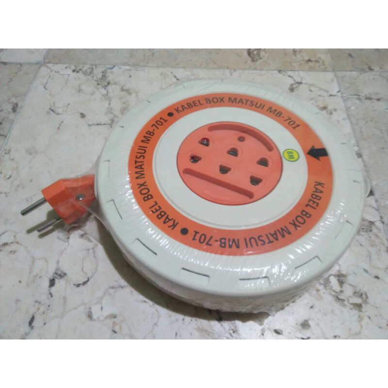 kabel/ cable/ cabel box/ roll/ rollan/ gulung/ gulungan Matsui 701 8 m full steker 3 stop kontak gep