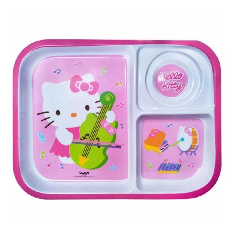 Vanda Hello Kitty Piring 3 Sekat 10,5&quot; Melamin SNI