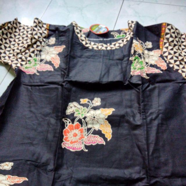 Tunik Aserehe Adona Hitam Big Size Jumbo Batik Modern Seragam Kantor
