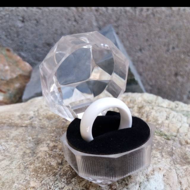 Ring Cincin Natural Giok Salju Aceh Model Oval Super Quality