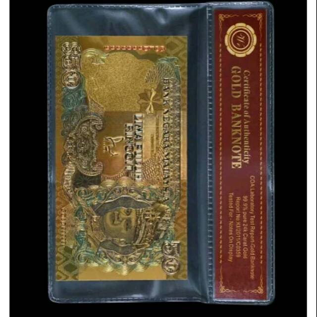 Souvenir Gold Foil 50 Dollar Malaysia Lengkap Folder Plastik Kd GF MAL 50 1