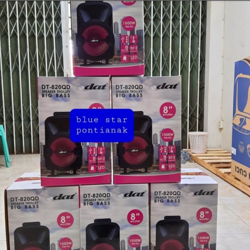 SPEAKER BLUETOOTH PORTABLE KARAOKE DAT DT-820QD + 2 MIC WIRELESS