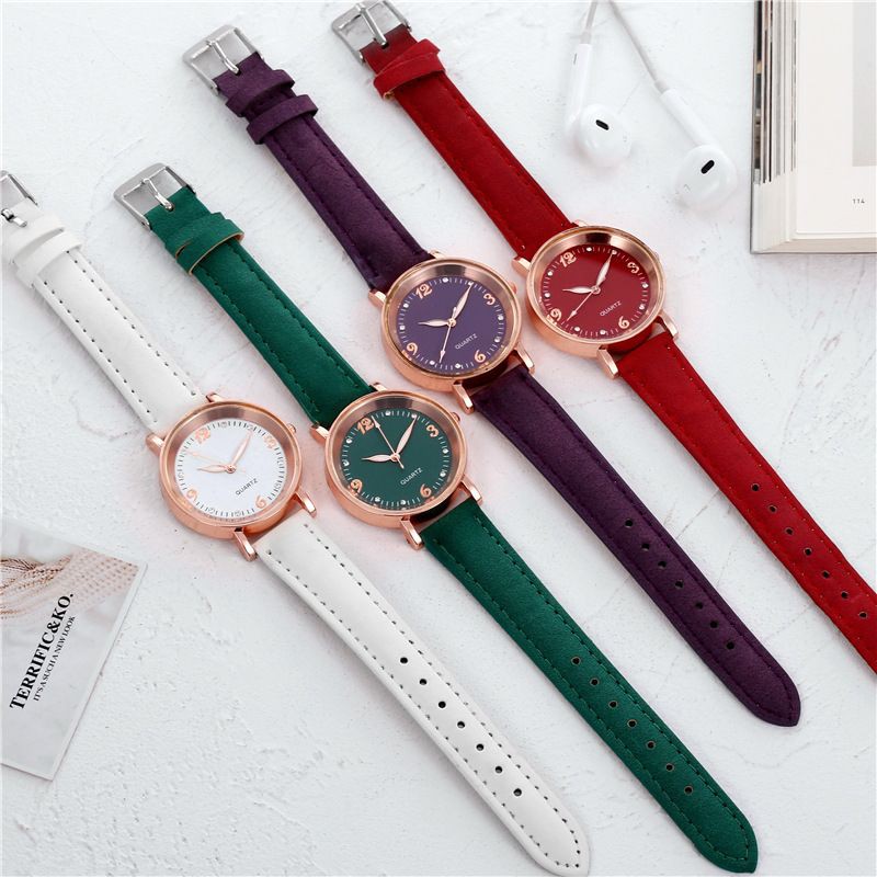 (BAYAR DI TEMPAT) Jam Tangan Wanita Strap Kulit Fashion Import Korea Kekinian Murah Quartz JT38B