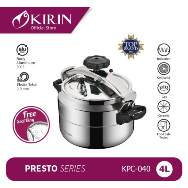 KIRIN Panci Presto Pressure Cooker 4 Liter KPC 040 KPC-040 Induction