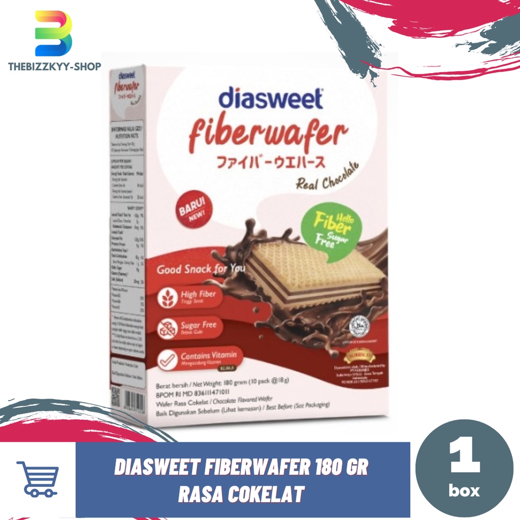 

Diasweet Fiberwafer 180 gr Rasa Cokelat - Sugar Free High Fiber