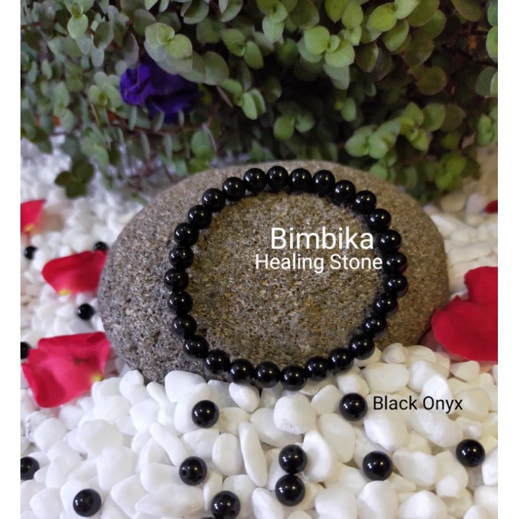 Gelang Batu Kristal Black Onyx Pasupati