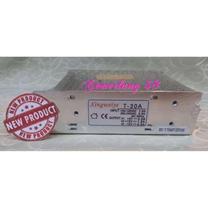 T30A +5V 3A +12V 1A -12V 0.5A Triple / 3 Output Switching Power Supply