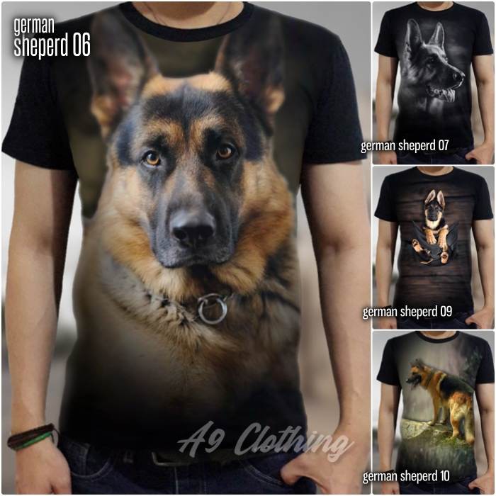 Kaos GERMAN SHEPERD T-shirt Doggy Baju Gambar Anjing Herder Keren Premium Distro Kaos Animal Puppy