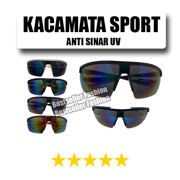 KACAMATA SPORT ANTI SILAU ANTI UV UNTUK KEPANTAI BERKENDARA KACA MATA HITAM  PRIA WANITA SUNGLASSES UV400