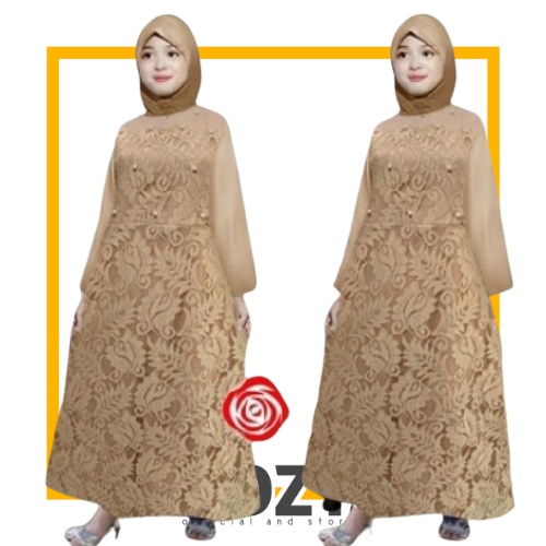 Dress Gaun Baju Anak Perempuan Usia 8-10 Tahun Brukat Brokat Susun Lengan Panjang Bagus Pesta