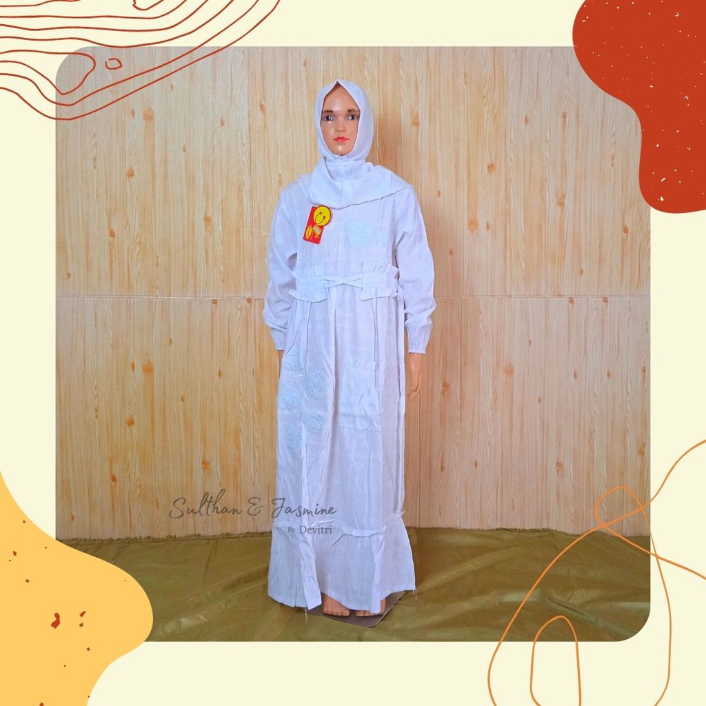 GAMIS ANAK PEREMPUAN / GAMIS PUTIH ANAK / BAJU MUSLIM ANAK PEREMPUAN