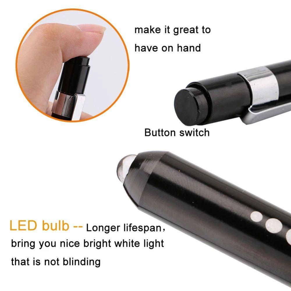 NICKOLAS1 Lampu Pulpen LED Otoscope Camping Light Kerja Inspeksi Saku Klip Multi Fungsi Dokter Perawat Pulpen