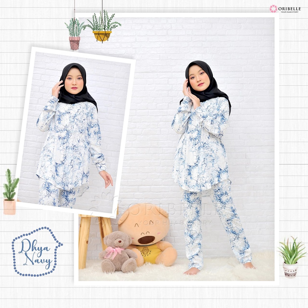 PIYAMA PAJAMAS ANAK DHYA By ORIBELLE KIDS Perempuan Cewek Lengan Panjang Celana Muslim Muslimah Baju