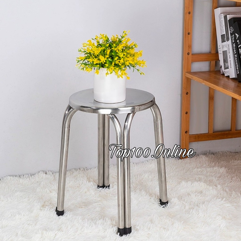 Bangku Kursi Stainless Steel - Kursi Baso Bulat Stainless Steel 47cm Tebal - MURAH - Anti Karat