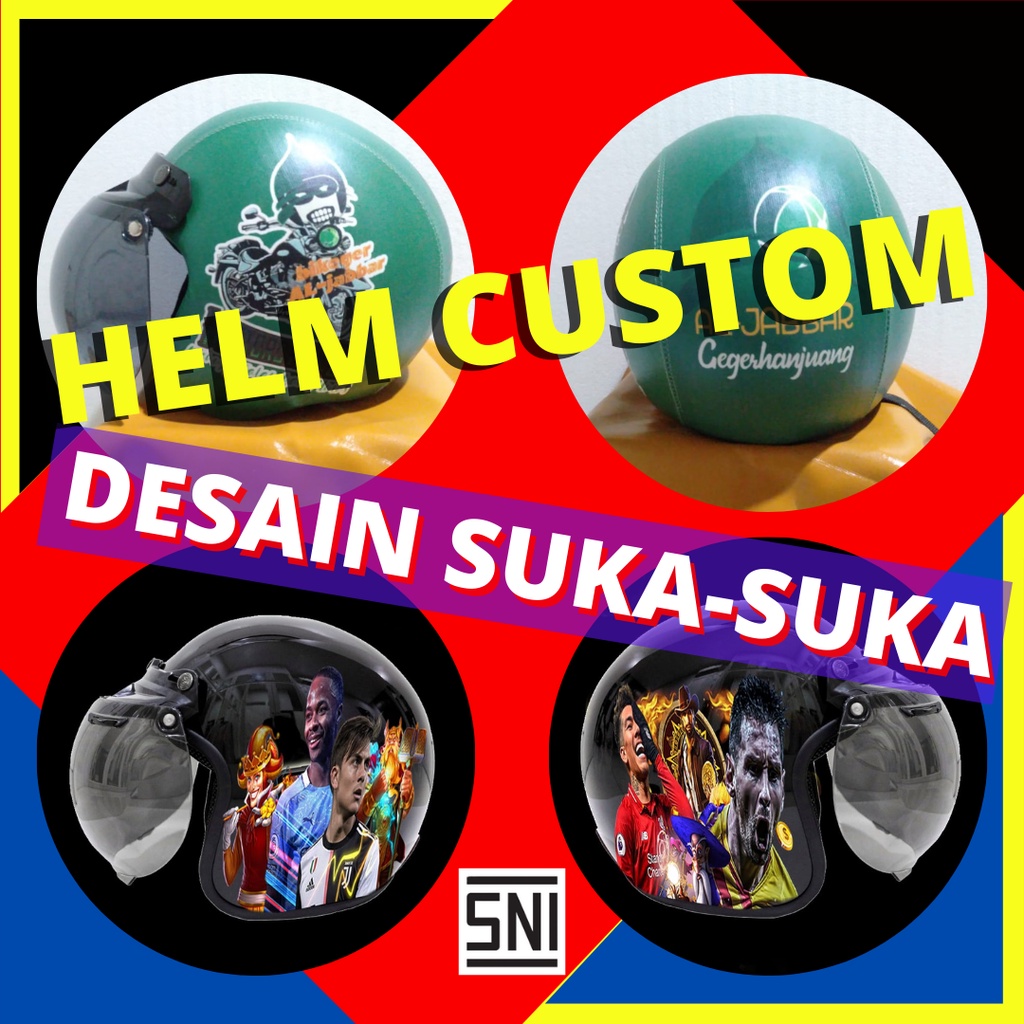 Helm Helem Custom Costum CostumeClassic Cakil Nama Bandit Api Simpson Desain Sendiri Helm Bogo Custo