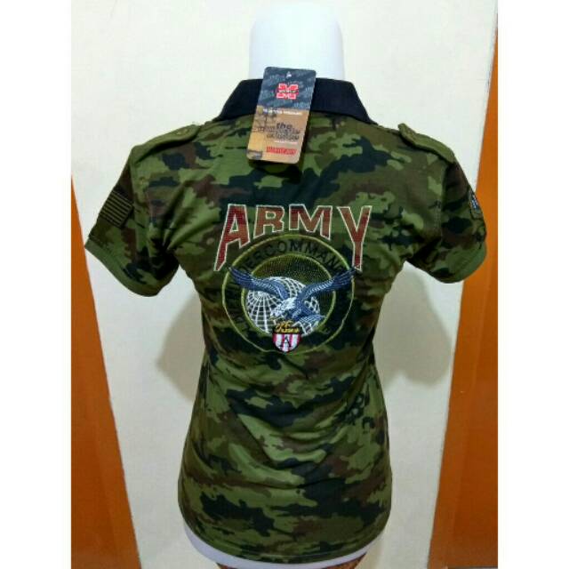 KAOS LORENG / KAOS ARMY WANITA 02 - BAHAN KATUN