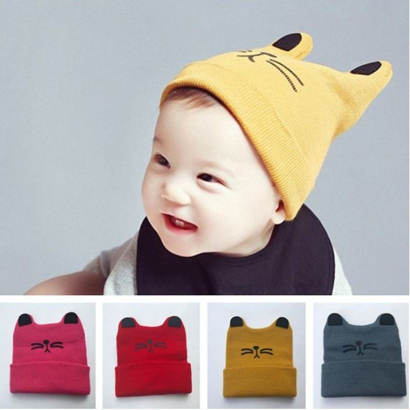 Topi Kupluk Rajut Bayi Kucing