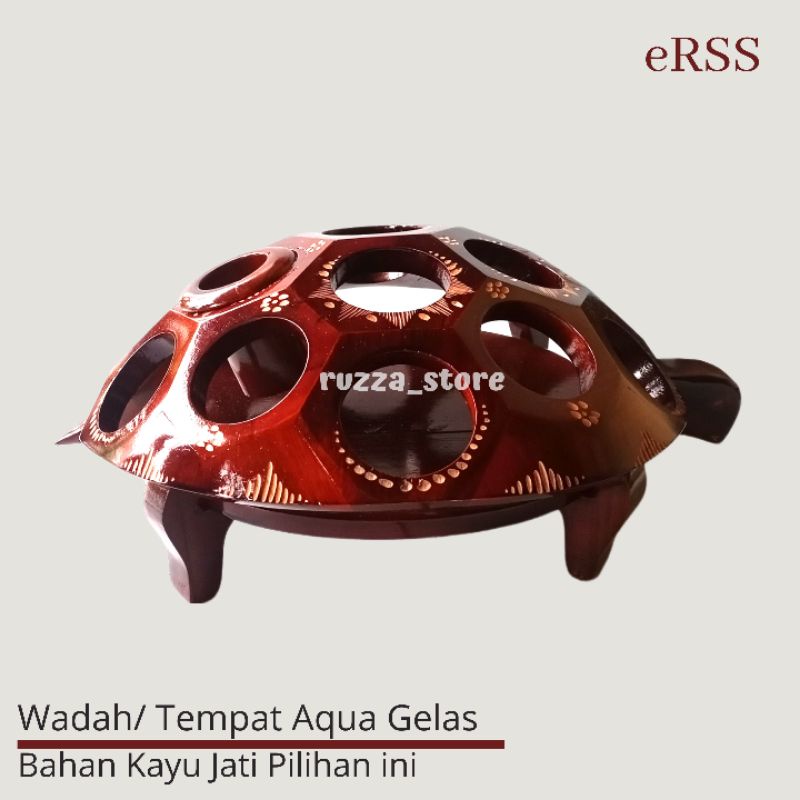 WADAH / TEMPAT AIR MINERAL BENTUK KURA KURA BAHAN KAYU JATI ASLI