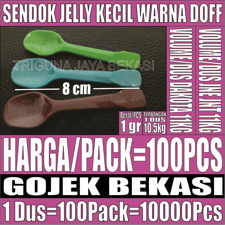 Sendok jelly STB 100 pcs per pack warna doff murah gojek bekasi