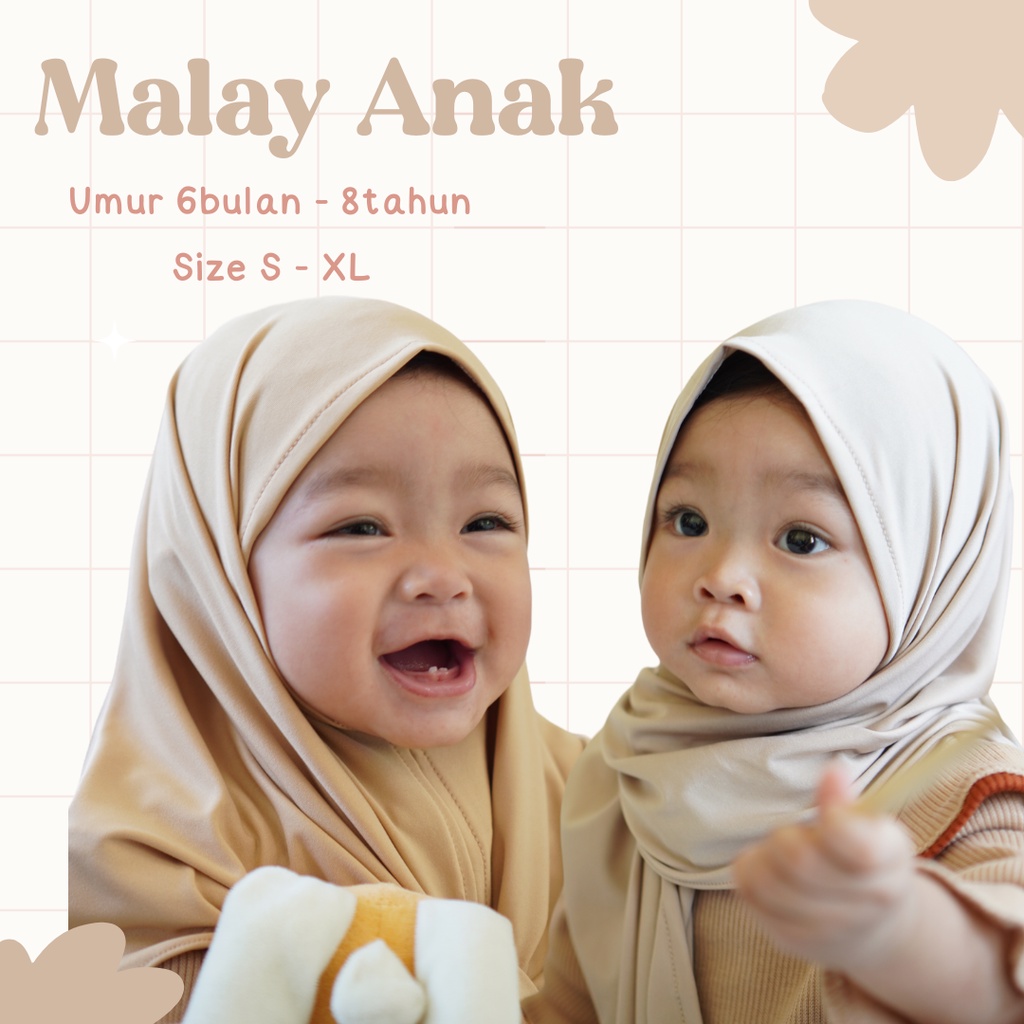 MALAY ANAK INSTAN/ HIJAB INSTAN ANAK/ HIJAB ANAK JERSEY INSTAN