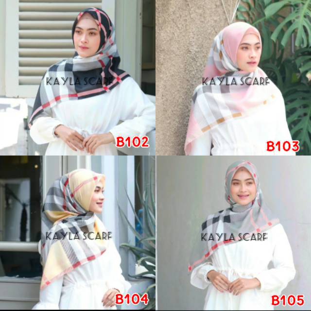 HIJAB SEGI EMPAT VOAL MOTIF BURBERRY SERIES