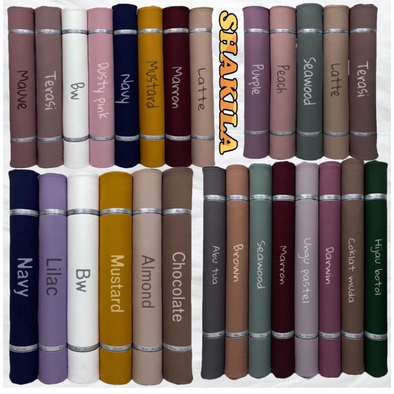 Kain polos Shakila Premium Quality harga per 0.5 m